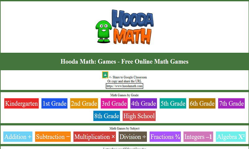 Hoodamath – Play Math Games Online