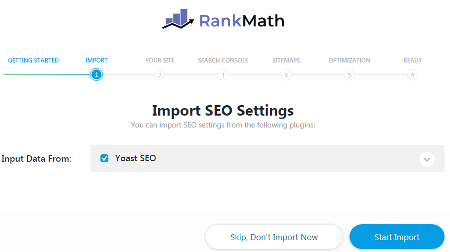 rank math import settings from yoast seo