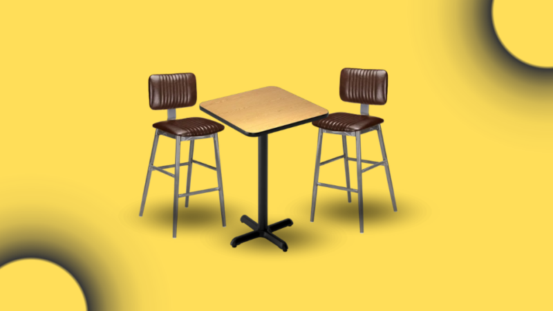 bar chairs and table for restaurant