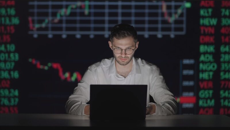 man working on day trading